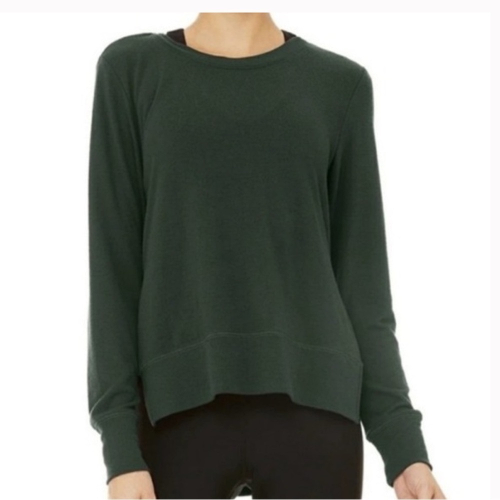 Also yoga glimpse forest green pullover sweater S